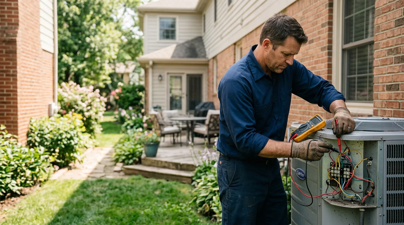 HVAC technician working near Waukomis, OK